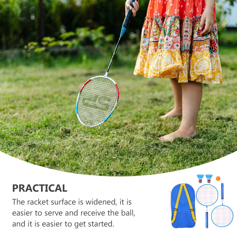 1 Set/6pcs Kids Badminton Racket Training Outdoor Sports Leisure Toys (Random Color)