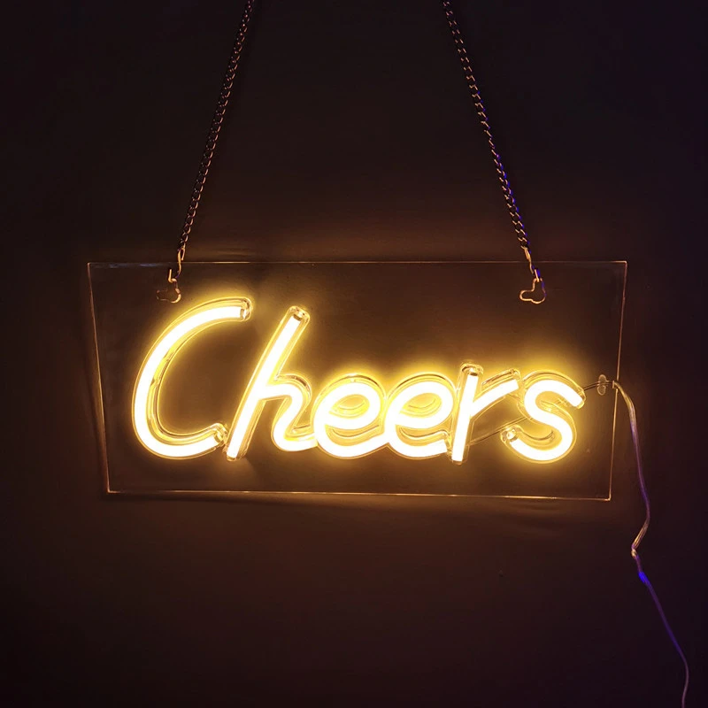 Cheers Neon Light LED Neon Sign Decorative Neon Lamp Atmosphere Lamp for Bar Party