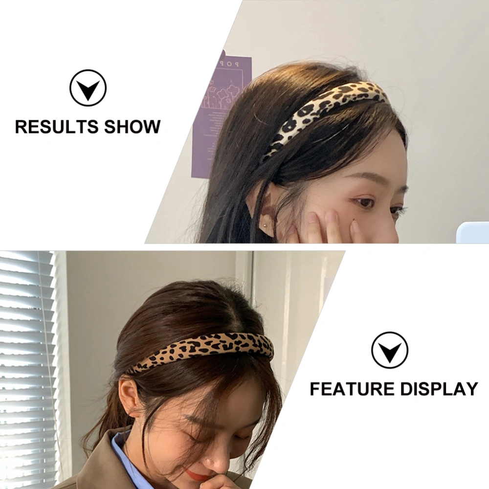 4Pcs Girls Women Headbands Cloth Leopard Hair Hoops Headdress Hair Accessories