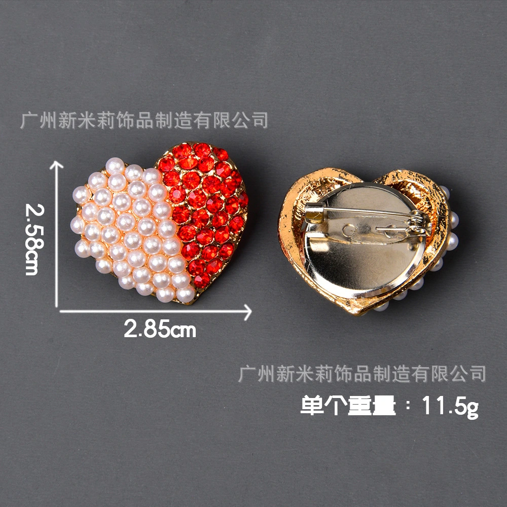 6pcs Heart Brooch Delicate Brooch Pin Fashion Heart Shaped Brooch Pin Clothes Lapel Pin