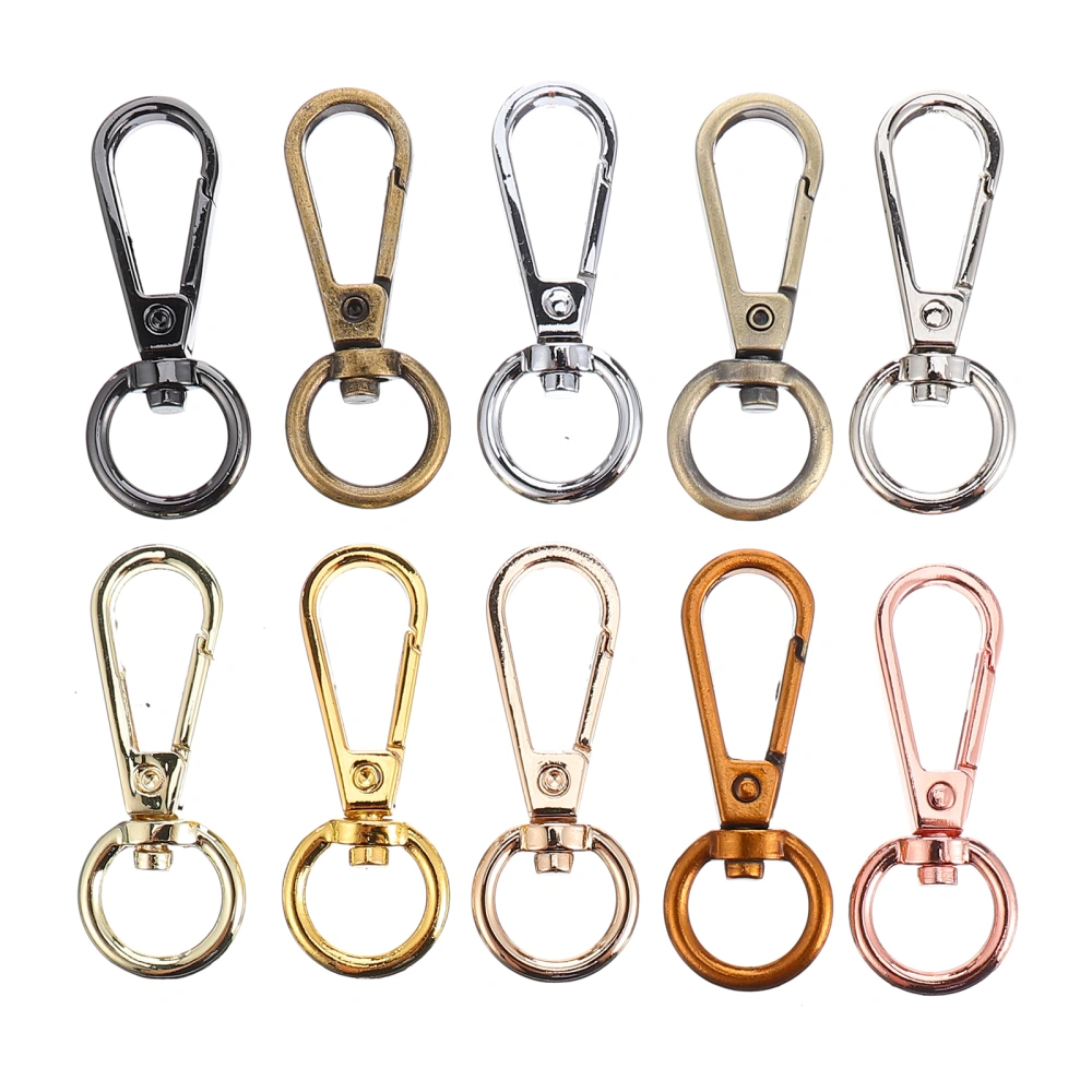 10pcs Alloy Clasps DIY Accessory Keychain Bag Key Hanging Buckles (Random Color)