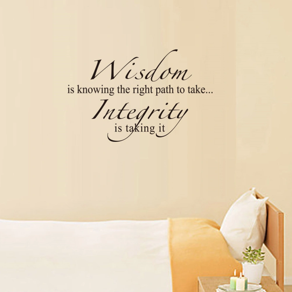 Wisdom Is Knowing the Right Path to Take Integrity Is Taking It Wall Decal Sticker Quote Home Decoration Decor