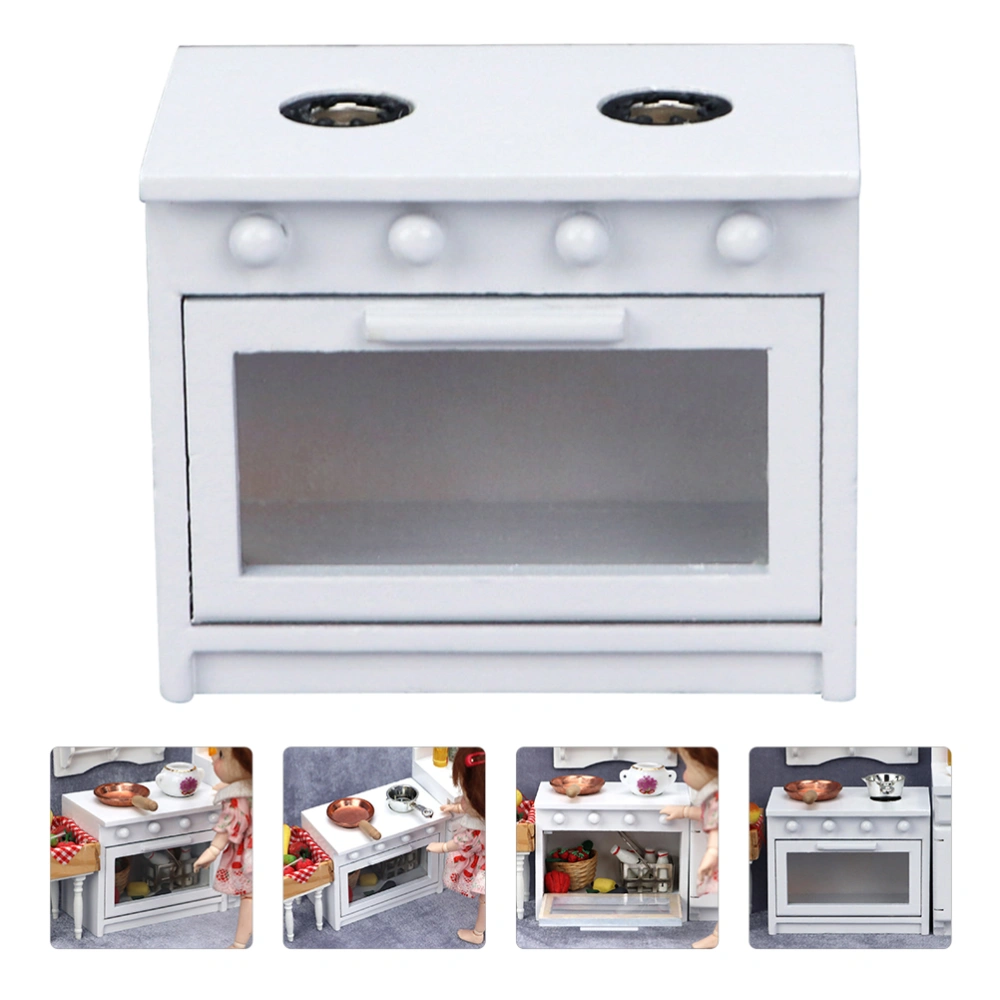 Simulation Mini Kitchen Stove Model Mini House Gas Stove Craft Wooden Decor