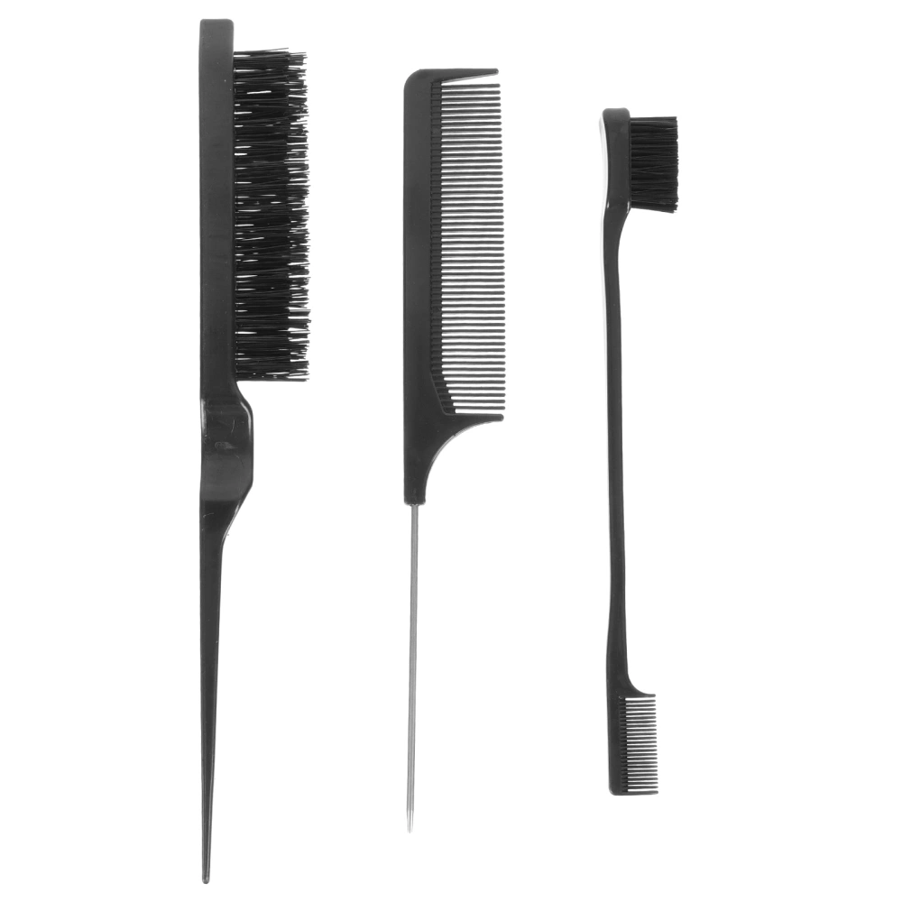 1Set Plastic Styling Comb Eyebrow Brush Set Personal Hairdressing Tool Black