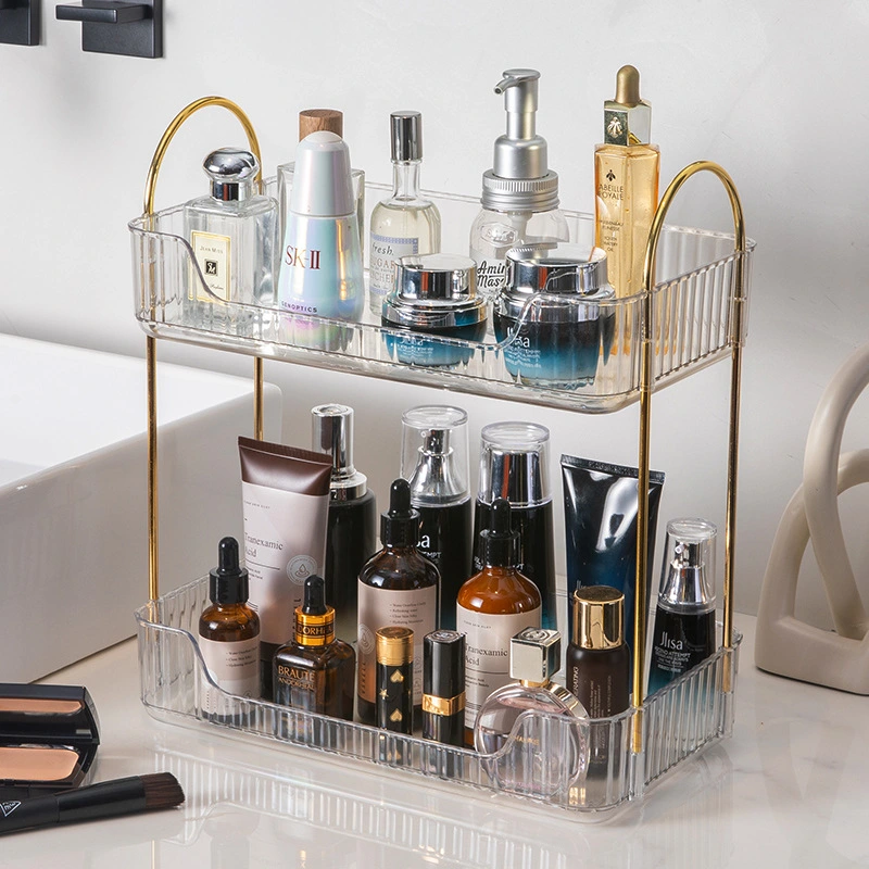 Countertop Shelf Organizer Makeup Organizer Skincare Organizer 2-Tier Corner Storage Shelf