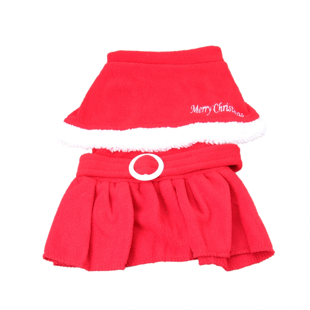 Fashion Christmas Skirt Warm Pet Clothes Double Layer Dress Pet Supplies (Size 2XL)