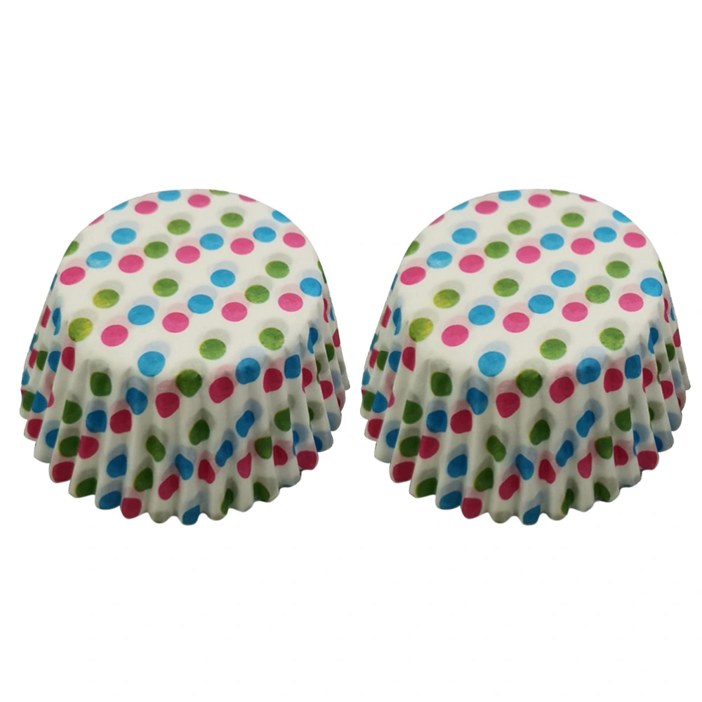 100pcs Dots Heat Resistant Cupcake Wrappers Oil-proof Paper Tray Cake Liner Baking Cup Wraps for Wedding Birthday Party