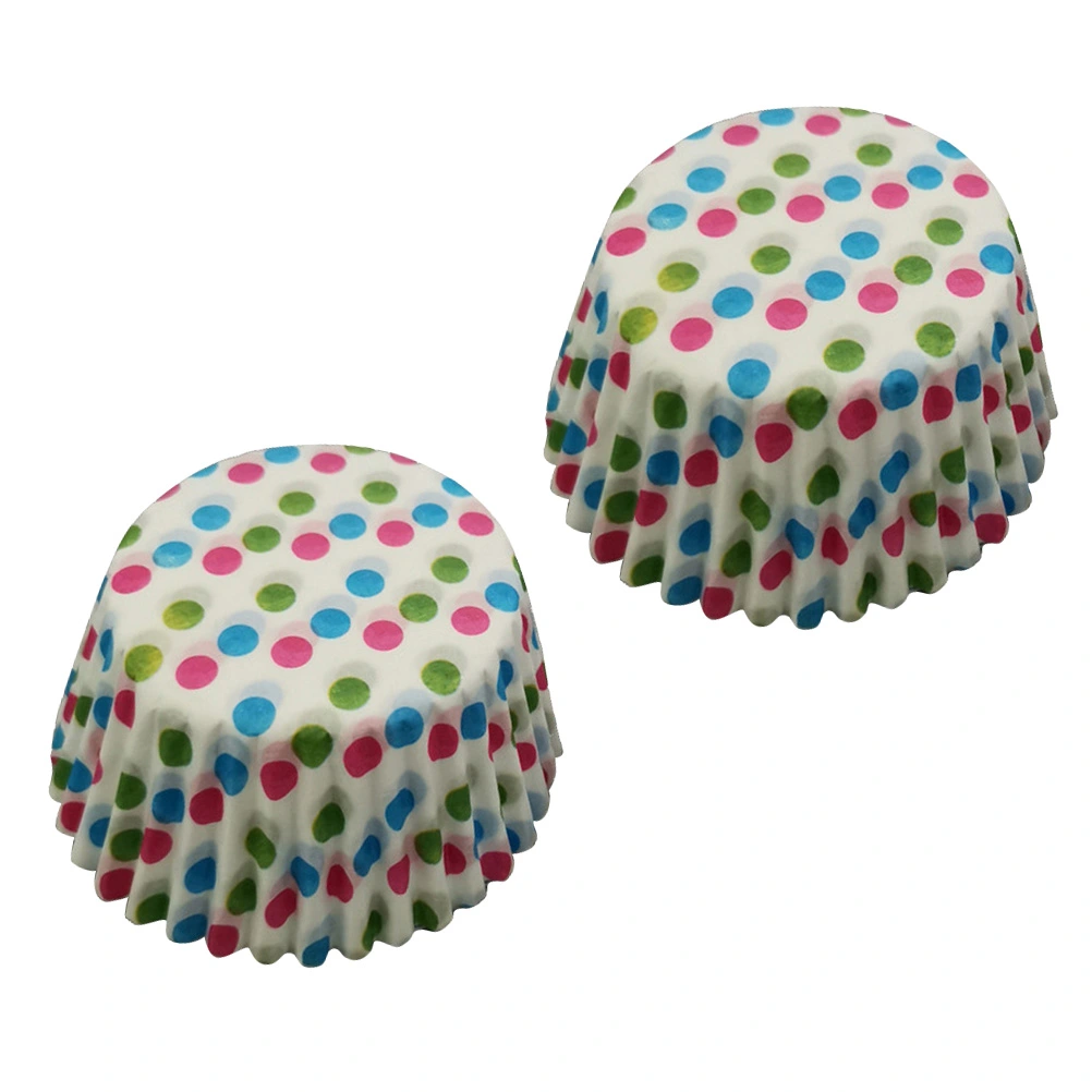 100pcs Dots Heat Resistant Cupcake Wrappers Oil-proof Paper Tray Cake Liner Baking Cup Wraps for Wedding Birthday Party
