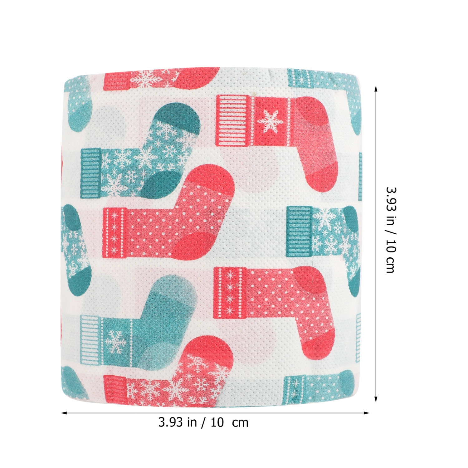 1 Roll of Christmas Toilet Paper Christmas Socks Pattern Toilet Paper Xmas Printing Tissue Roll Decor