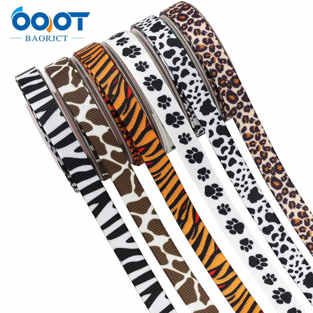 2 Rolls Ribbons Cow Leopard Print Ribbons Crafting DIY Ribbon Hair Bow Material Ribbons