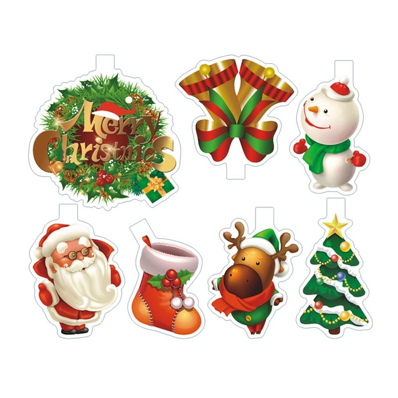 1 Set Christmas DIY Paper Banner Xmas Bunting Decoration Indoor Fireplace Wall Holiday Decor