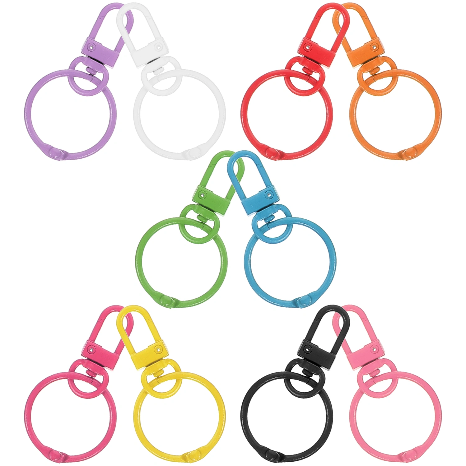 10pcs Rotatable Rings Buckle for Purse Metal Key Rings for Wallet Strap Lobster Claw Clasp
