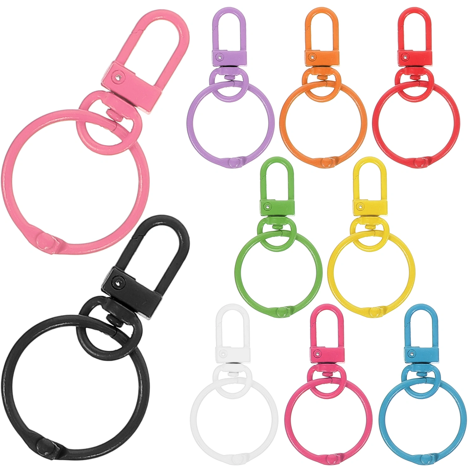 10pcs Rotatable Rings Buckle for Purse Metal Key Rings for Wallet Strap Lobster Claw Clasp