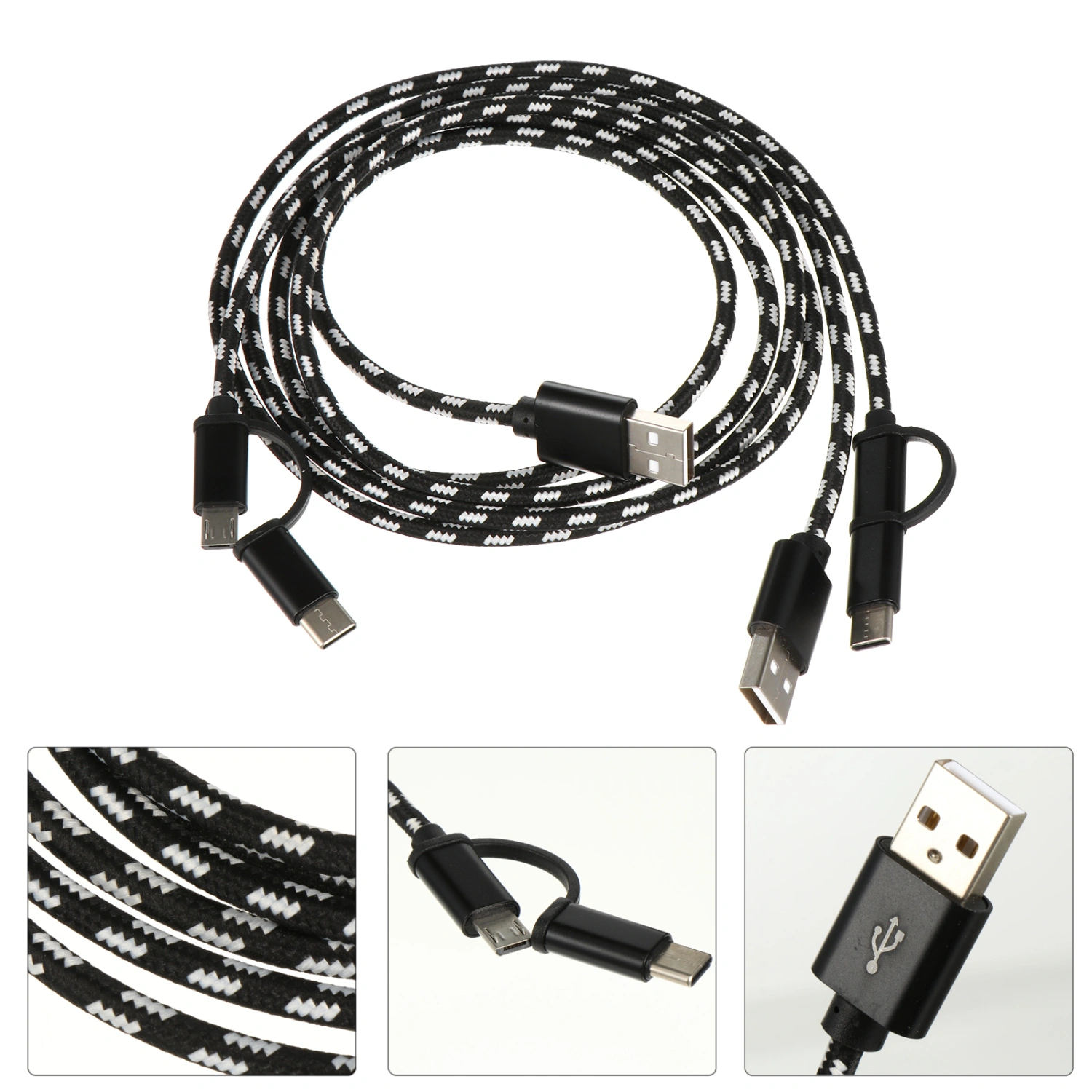 2Pcs USB Type C Cables Portable Charging Cables Fast Charging Data Cables
