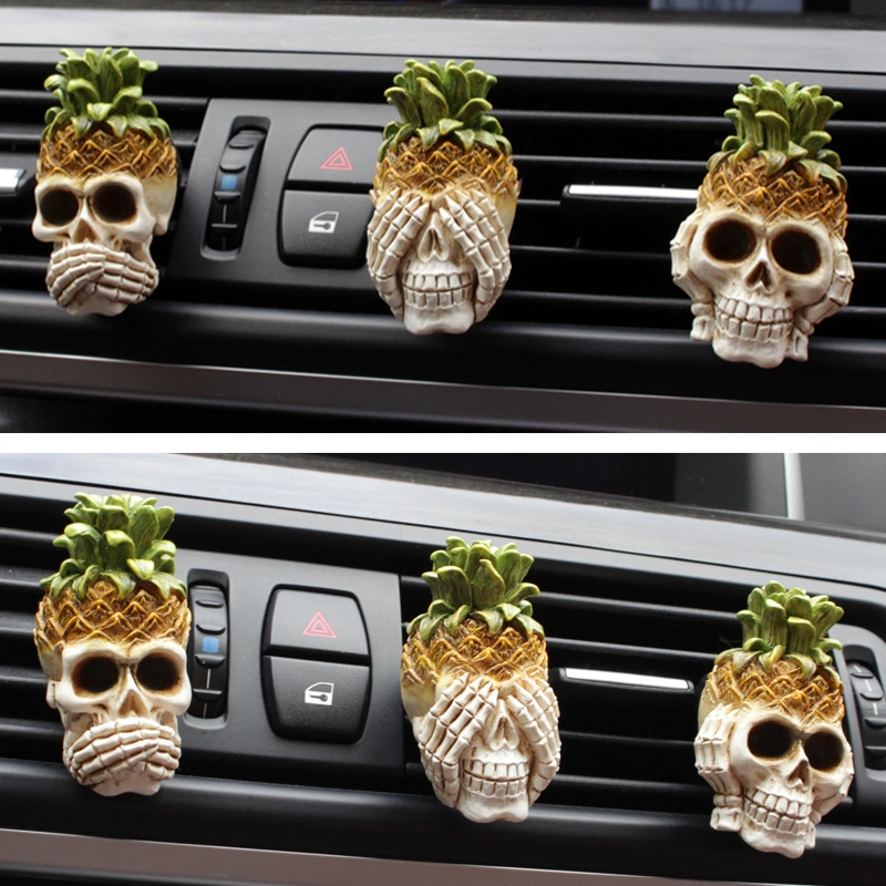 1 Set of Car Scent Air Fresheners Vent Clips Skull Perfume Decorations Interior Skull Head Ornament