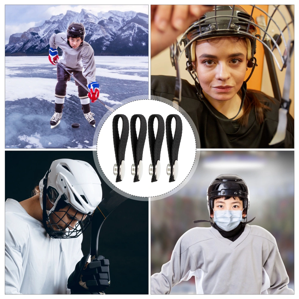 4pcs Helmet Chin Strap Detachable Helmet Loops Hockey Sports Polyester Chin Strap