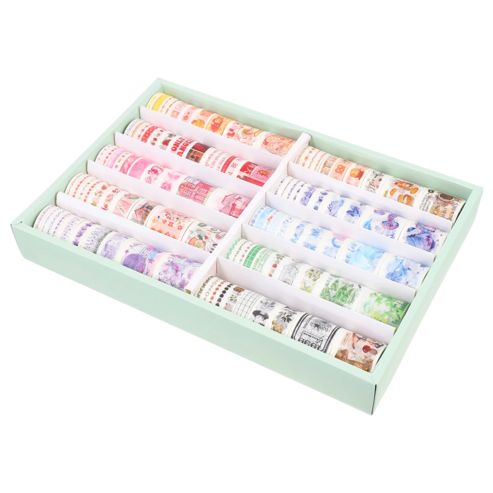 100 Rolls Portable Wrapping Paper Tapes for Scrapbooks Handbook Washi Tape Set