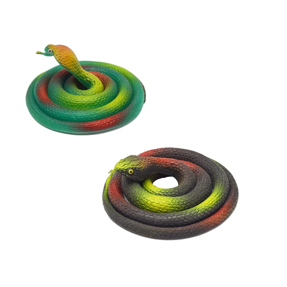 6pcs Prank Props Realistic Rubber Snakes Fake Snake Halloween Decoration Toys for Party Festival Cosplay (80cm Cobra+80cm Fields Snake, Mixed Colors)