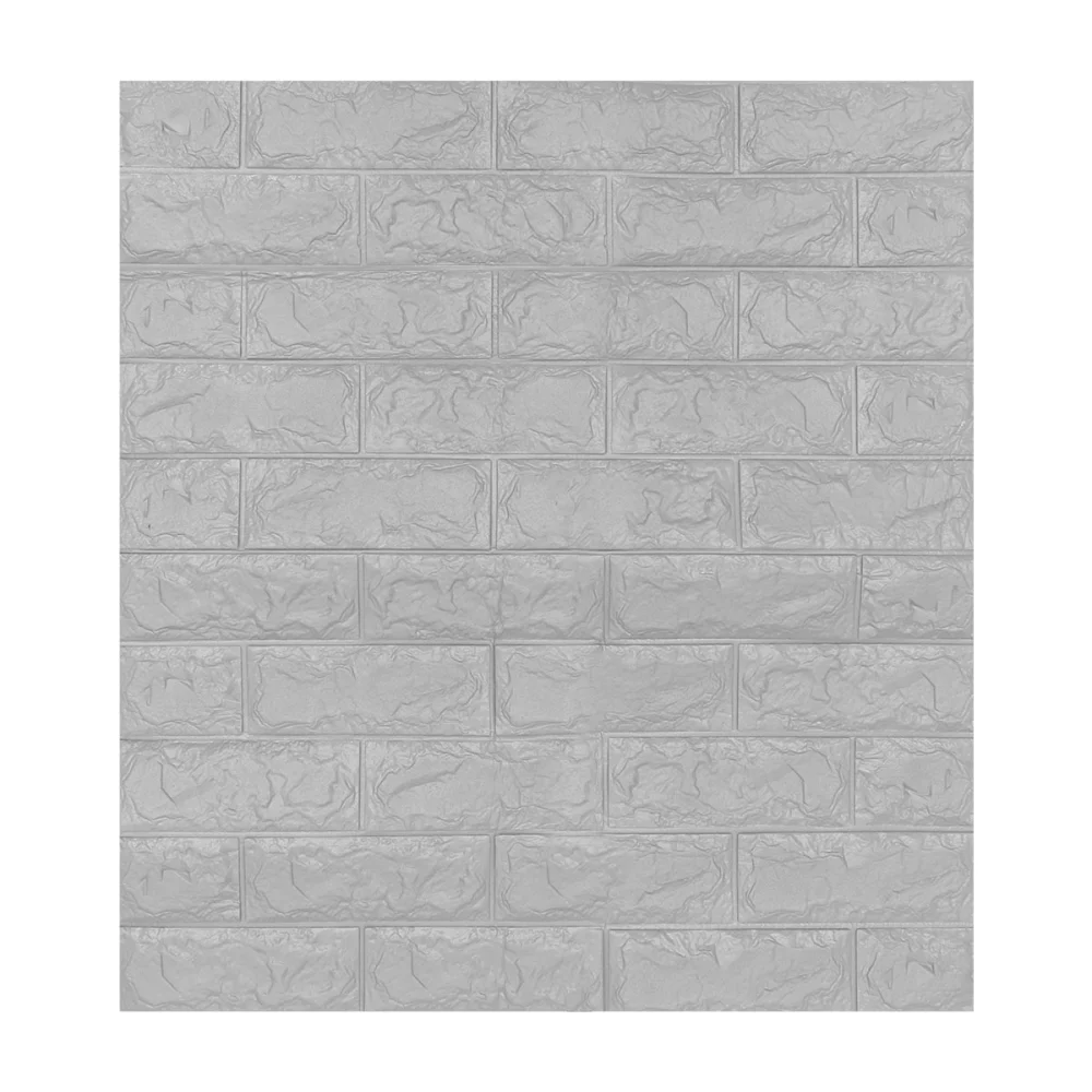 3D Brick Wall Stickers Self-adhesive Panel Decal Wallpaper For TV Walls Sofa Background Wall Decor (Grey) - 70x77cm