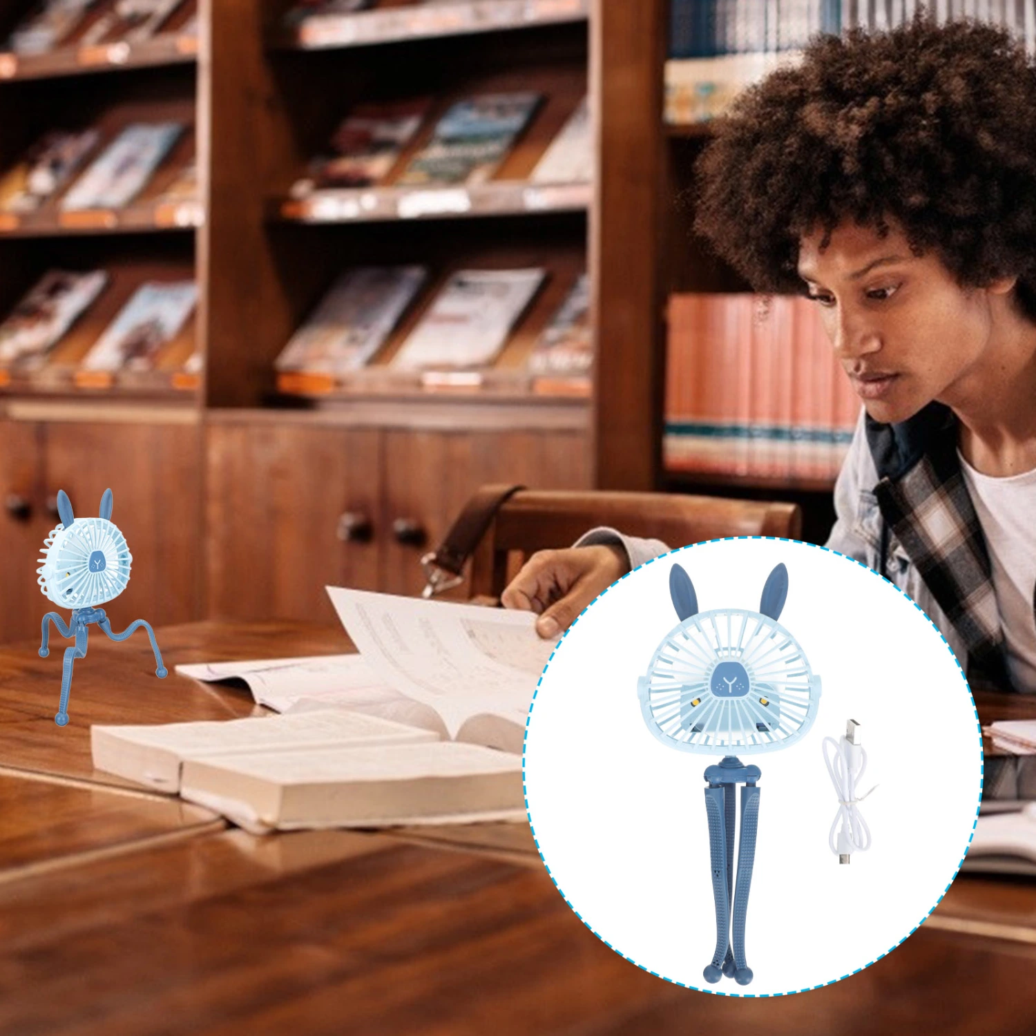 Mini Baby Stroller Fan Rechargeable Fan Office Desk Fan Portable Fan for Travel