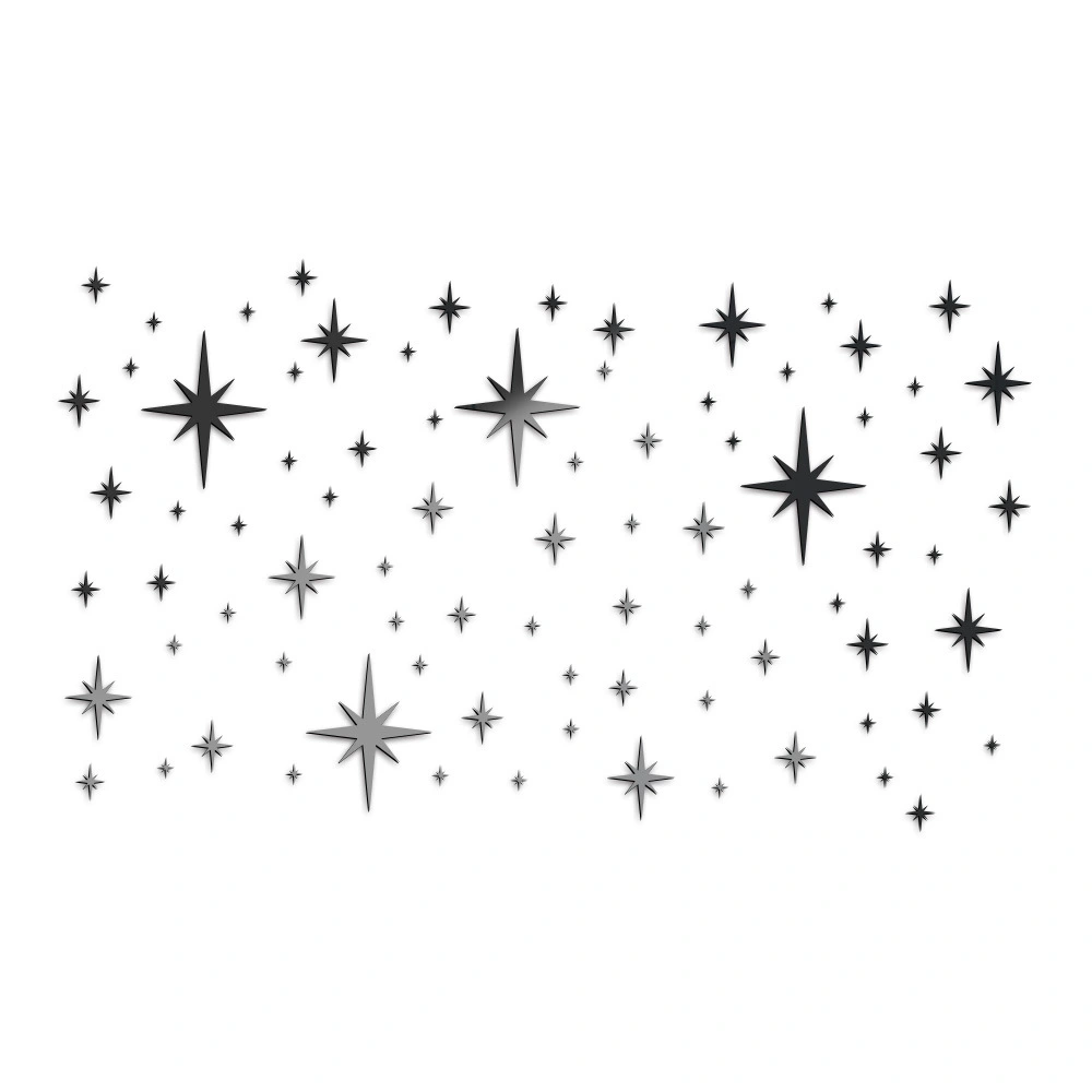 1 Set Acrylic Mirror Wall Stickers Star Mirror Acrylic Stickers Decor Mirror Wall Sticker for Bathroom Nursery