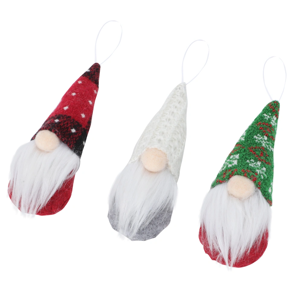 3Pcs Christmas Decors Home Ornaments Faceless Old Man Dolls Party Pendants