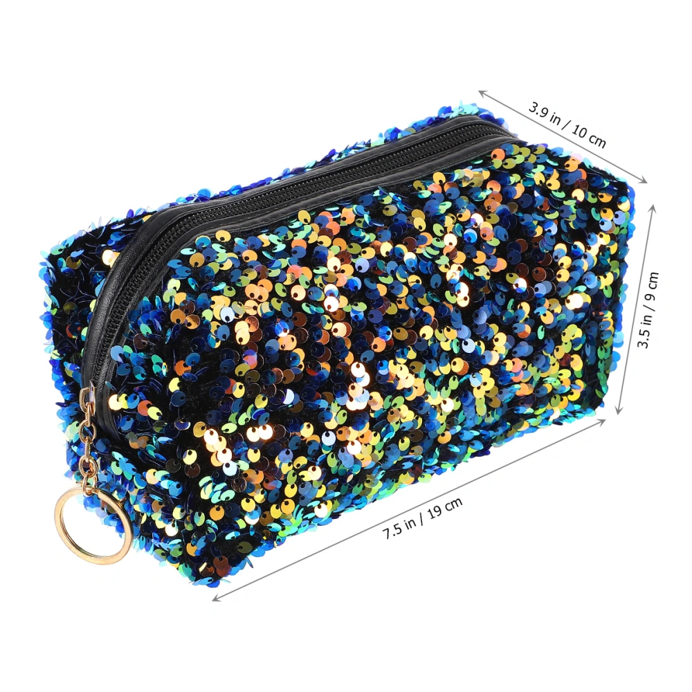 1Pc Sequin Square Storage Bag Ladies Portable Cosmetic Bag Travel Toiletry Bag