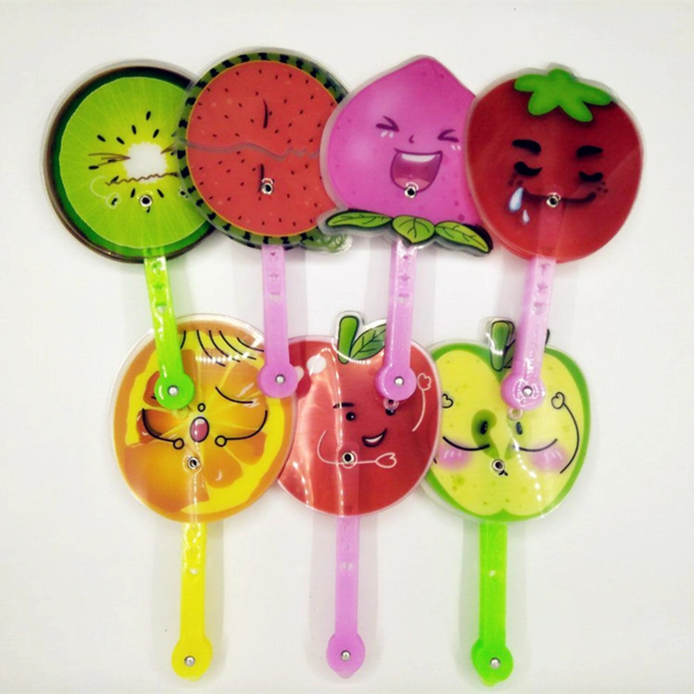 2pcs Plastic Hand Fan Mini Fruit Shape Hand Fan Summer Portable Cartoon Folding Fan (Mixed Pattern)