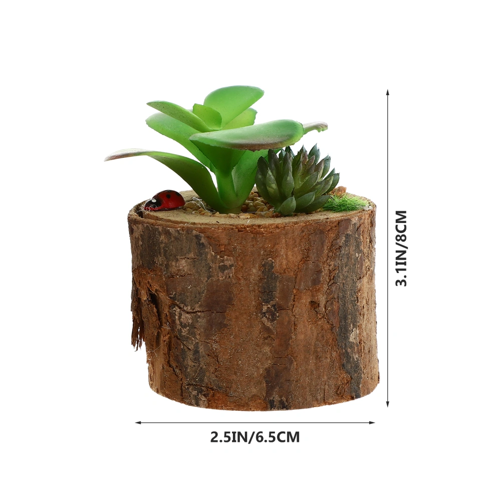 2pcs Simulated Succulents Potted Plant Desktop Bonsai Ornament Bonsai Decor