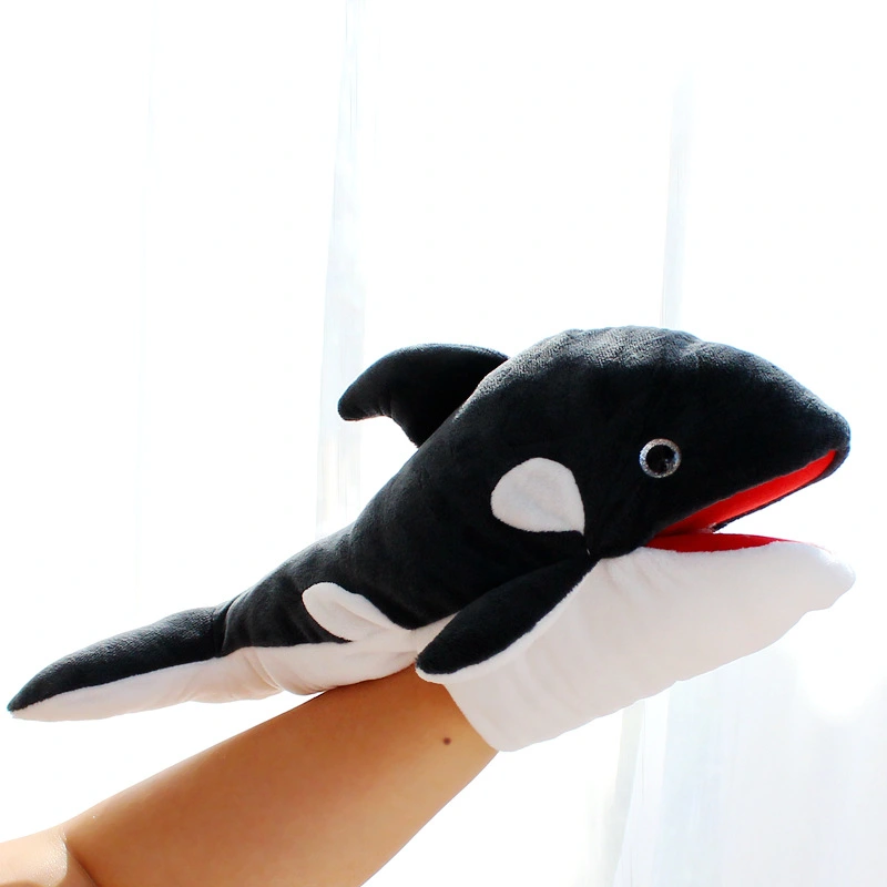 Plush Whale Hand Puppet Stuffed Ocean Animal Interactive Cartoon Whale Puppet