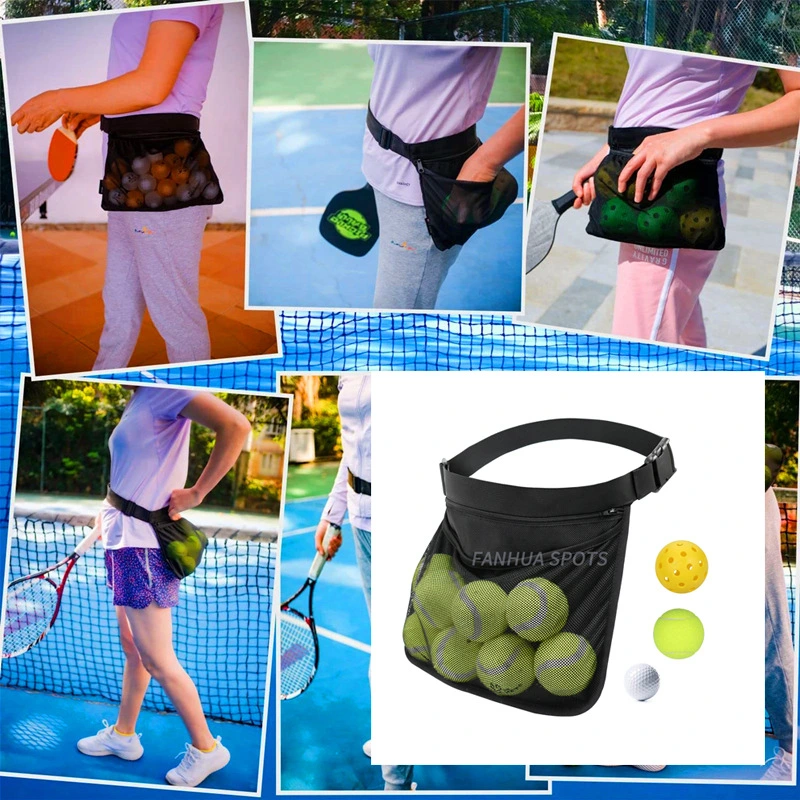 Reusable Tennis Ball Bag Tennis Storage Bag Balls Wait Bag Wrist Strap Ball Holder Ball Pouch