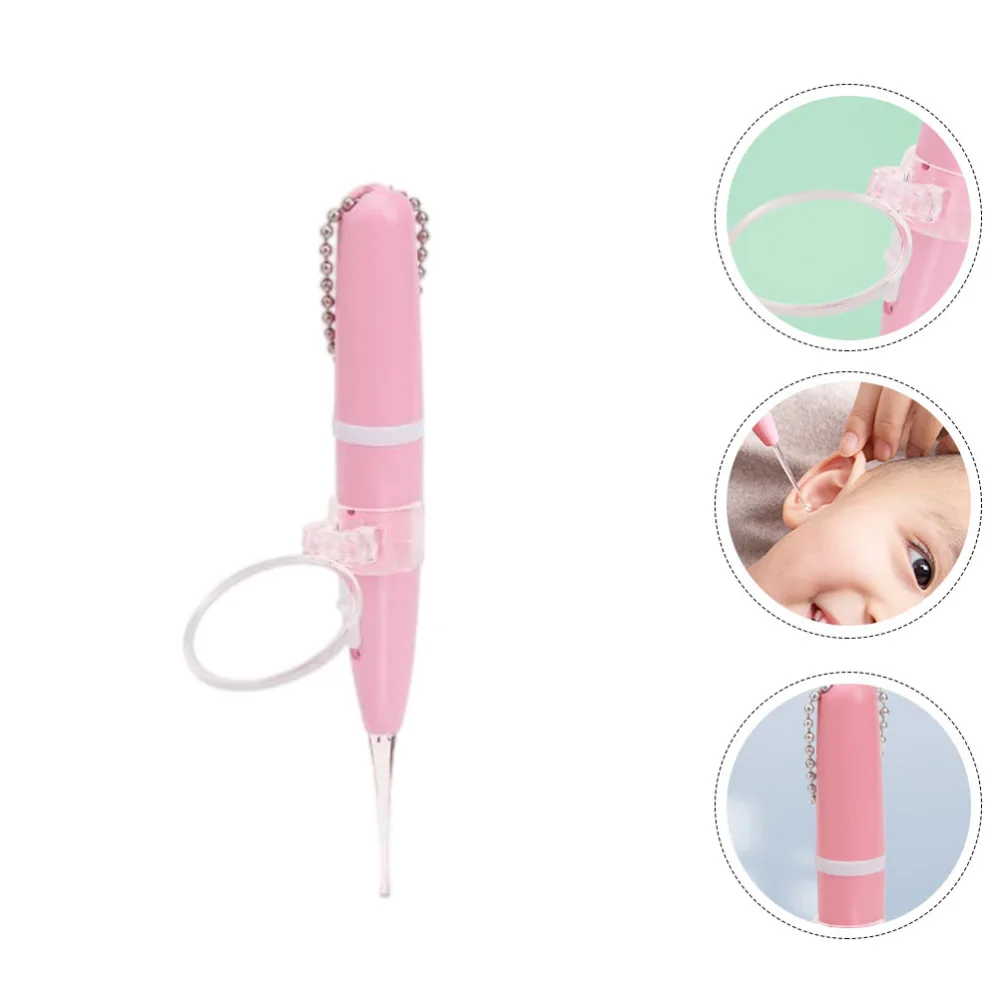 Children Earpick with LED Lamp Durable Luminous Ear Pick Visual Ear Spoon (Pink)