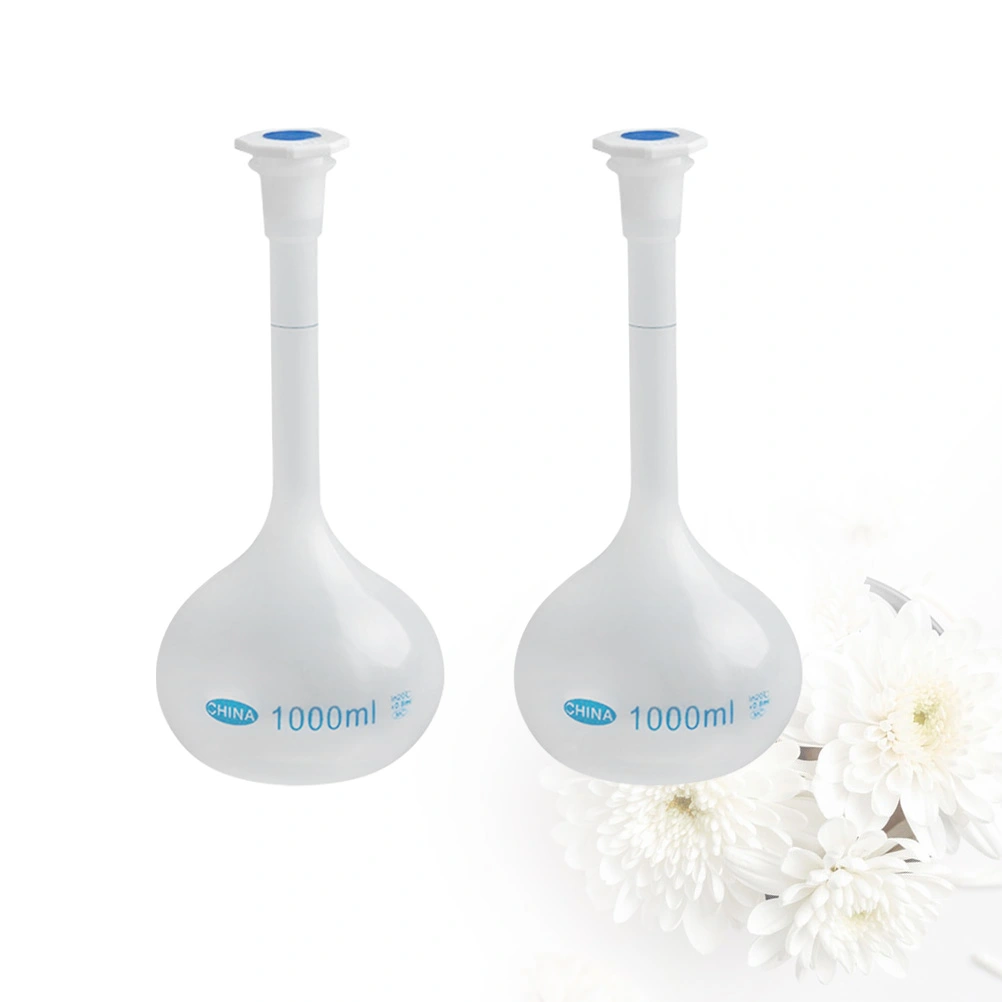 2pcs 100ml Volumetric Flask Laboratory Supplies Multi-functional Plastic Bottles Capacity Dispenser for Home Laboratory