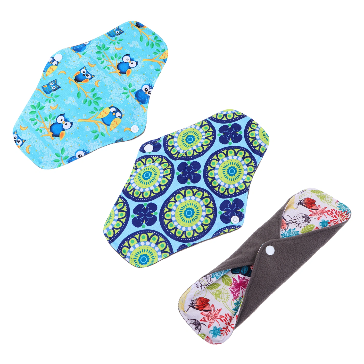 3pcs Bamboo Charcoal Washable Sanitary Pads Adult Nursing Mats (Assorted Color)