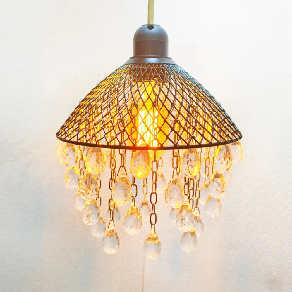 Pendant Lamp Shade Decorative Lamp Cover Hanging Lamp Shade with Droplets