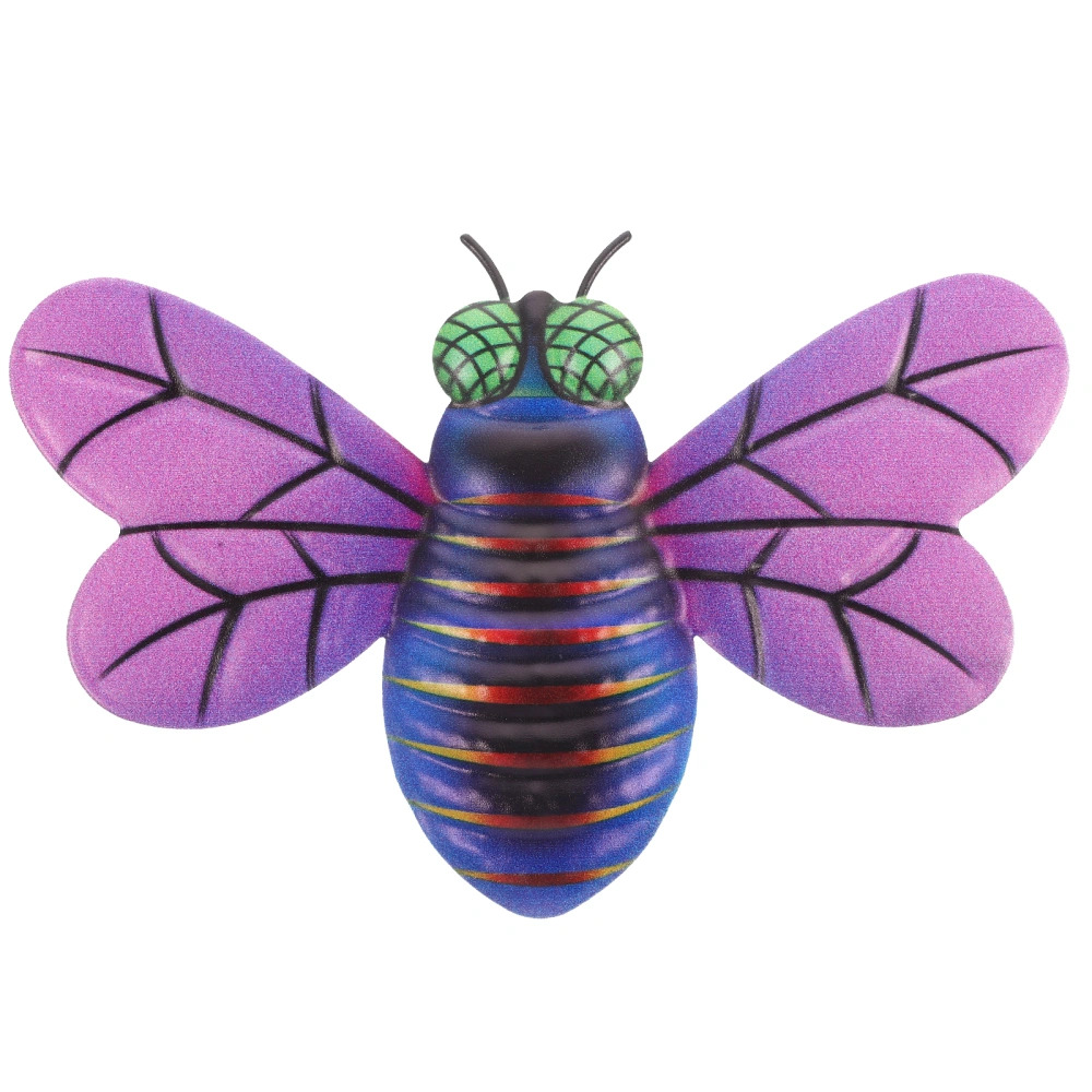 Iron Bee Shape Wall Ornament Wall Hanging Bee Adornment Garden Bee Decoration