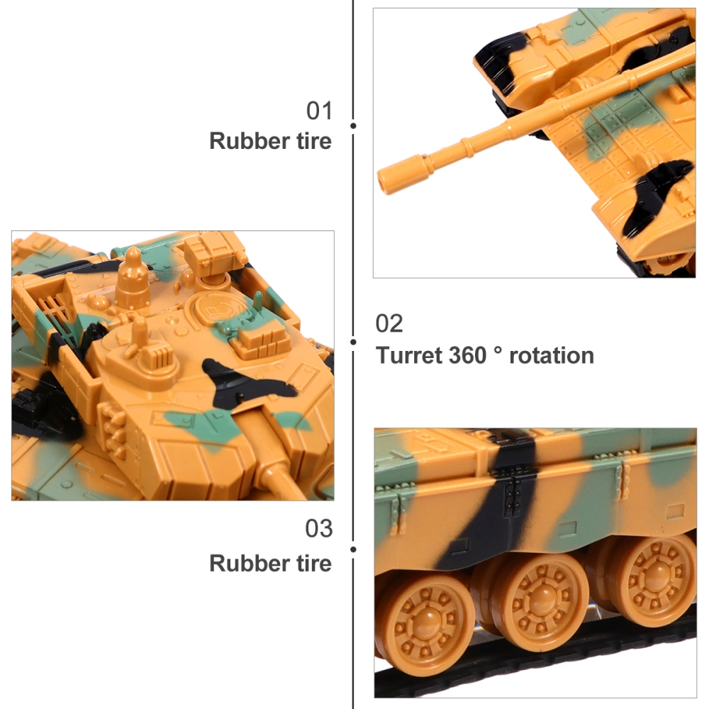 Children Military Model Toy Emulation Tank Model Toy (Camouflage Yellow)