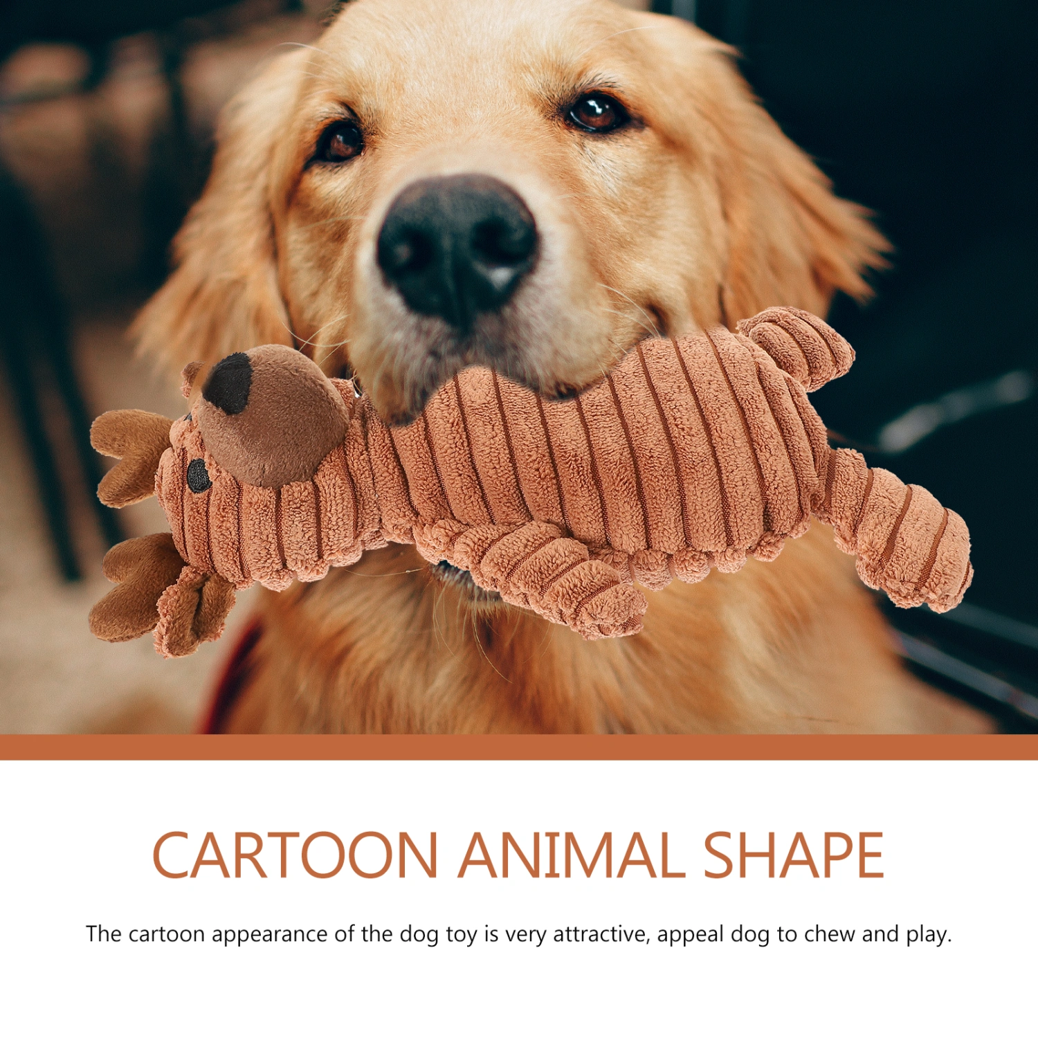 Cute Dog Toy Cute Elk Dog Squeaky Toy Animal Shaped Dog Squeaky Toy Interactive Pet Toy