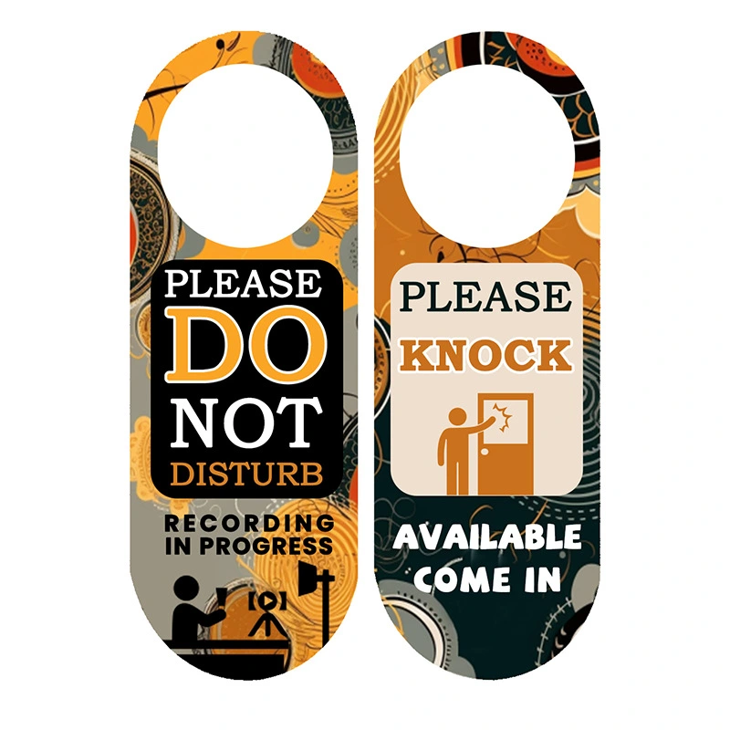 Recording Processing Door Sign English Edition Door Hanger Notice Sign Reusable Door Knob Sign