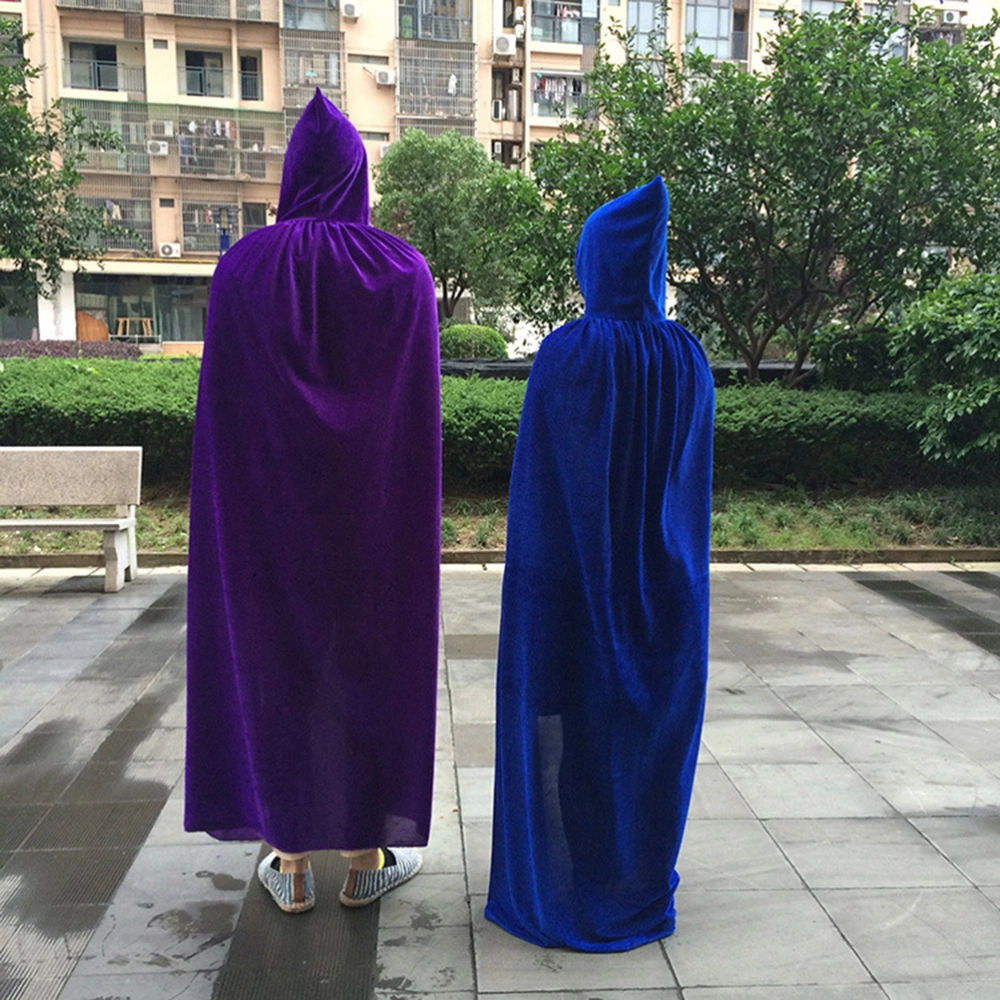 1PC Halloween Costume Capes Hooded Cloak Witch Devil Death Cosplay Cloak Purple