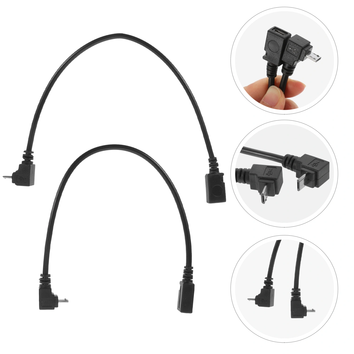 2pcs Right Angle Micro USB Cable 90 Degree Adapter For Data Transfer Charging