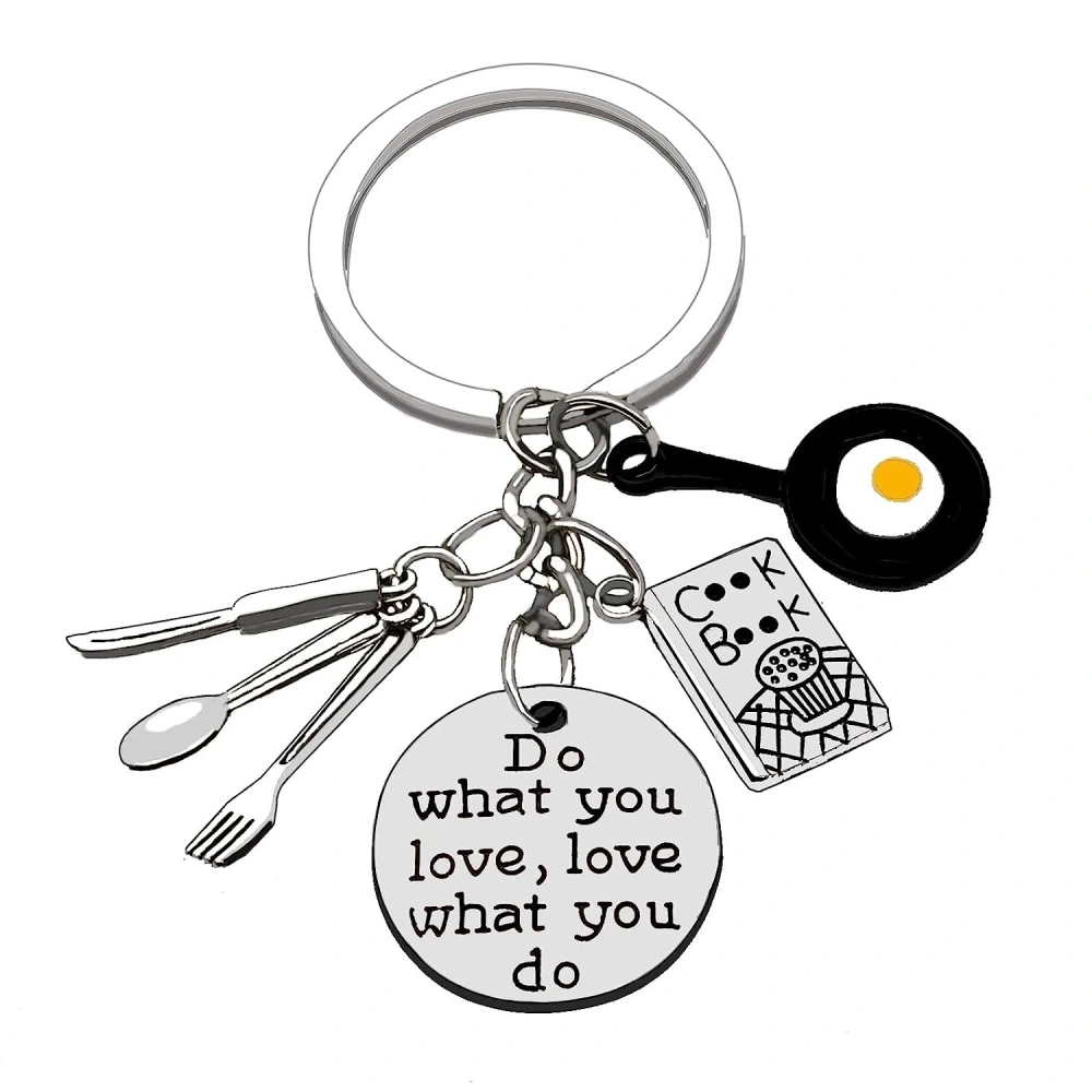 Kitchen Utensils Keyring Tableware Pendant Keyring Bag Hanging Key Chain Ring Decoration