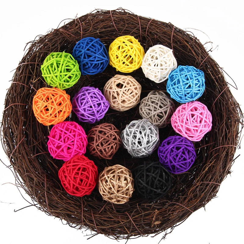 25pcs Colored Rattan Balls Decorative Rattan Balls Bowl Filler Home Decor