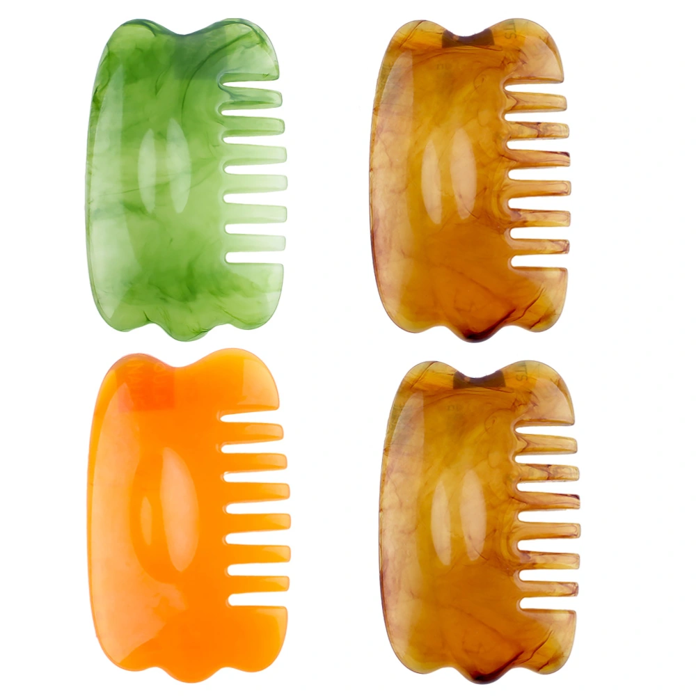 4pcs Head Massage Comb Scalp Care Comb Resin Massage Tools Scraping Plate