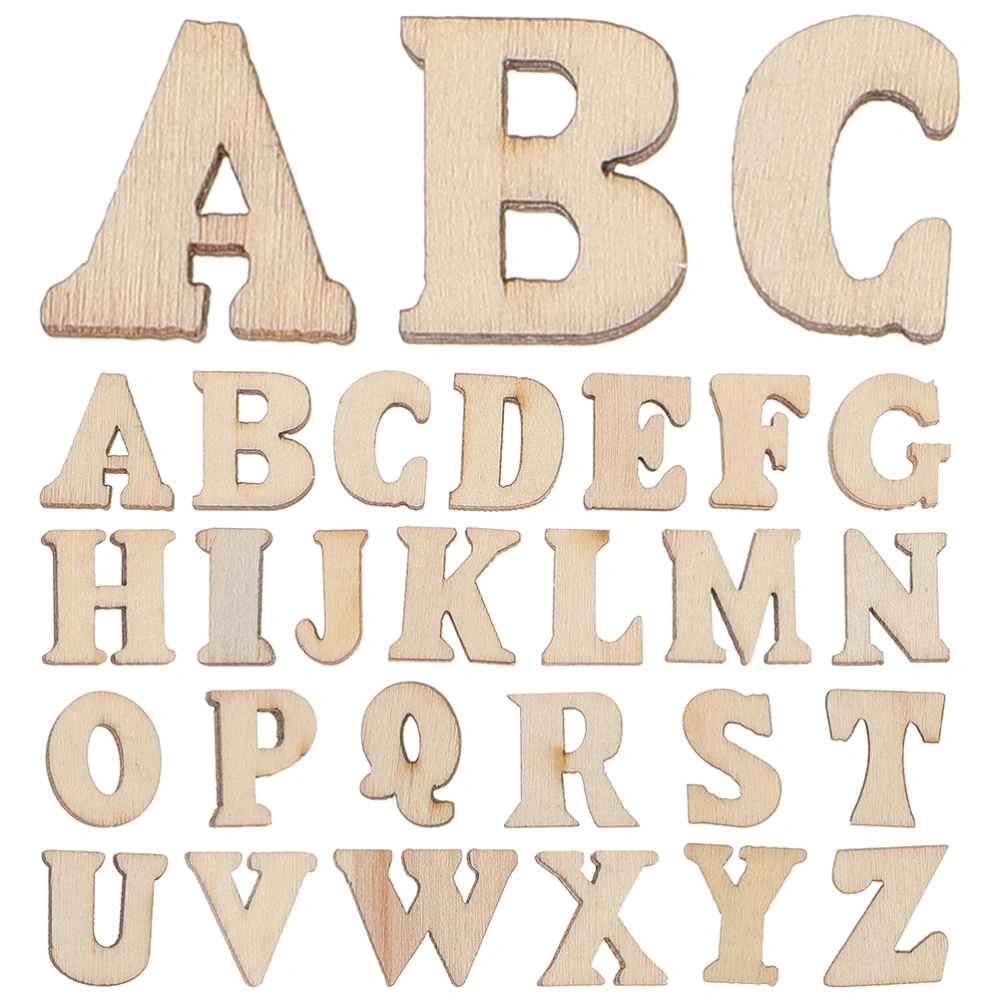 300Pcs Craft Wooden Letter Ornament Delicate Letter Shape Wood Piece Home Diy Wooden Letter