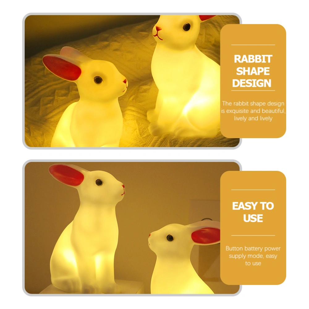 1pc Rabbit Shaped Night Lamp LED Night Light Silicone Bedside Lamp Nursery Lamp