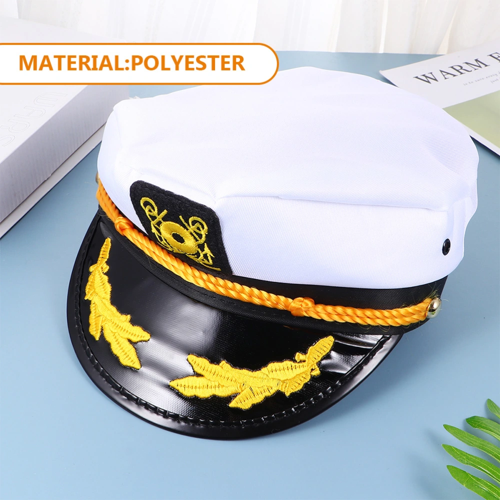 2pcs Captains Hat Boat Captains Hat Embroidered Sailor Hat Cosplay Party Clothing Accessory