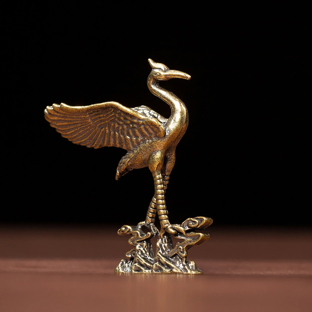 Crane Statue Desktop Decoration Miniature Crane Figurine Crane Ornament