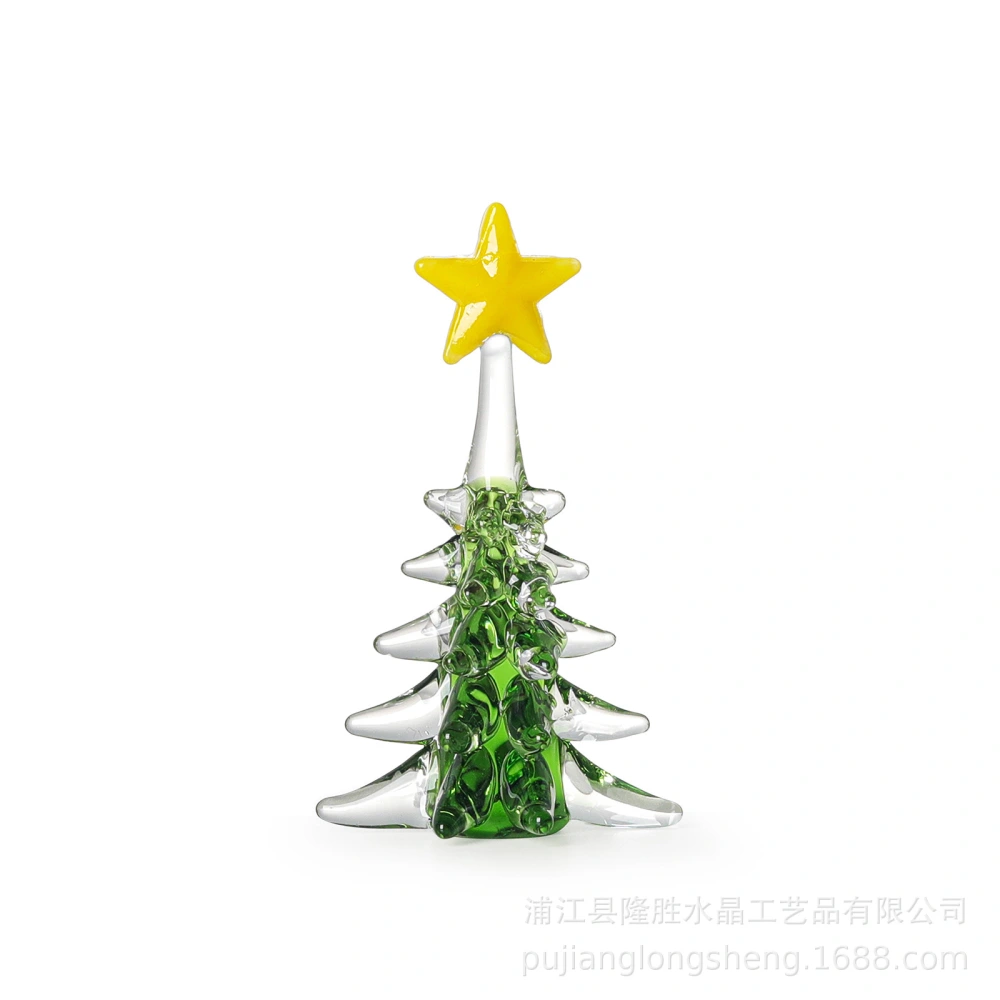 Small Christmas Tree Shaped Decor Christmas Tree Desktop Ornament Party Mini Crystal Xmas Tree