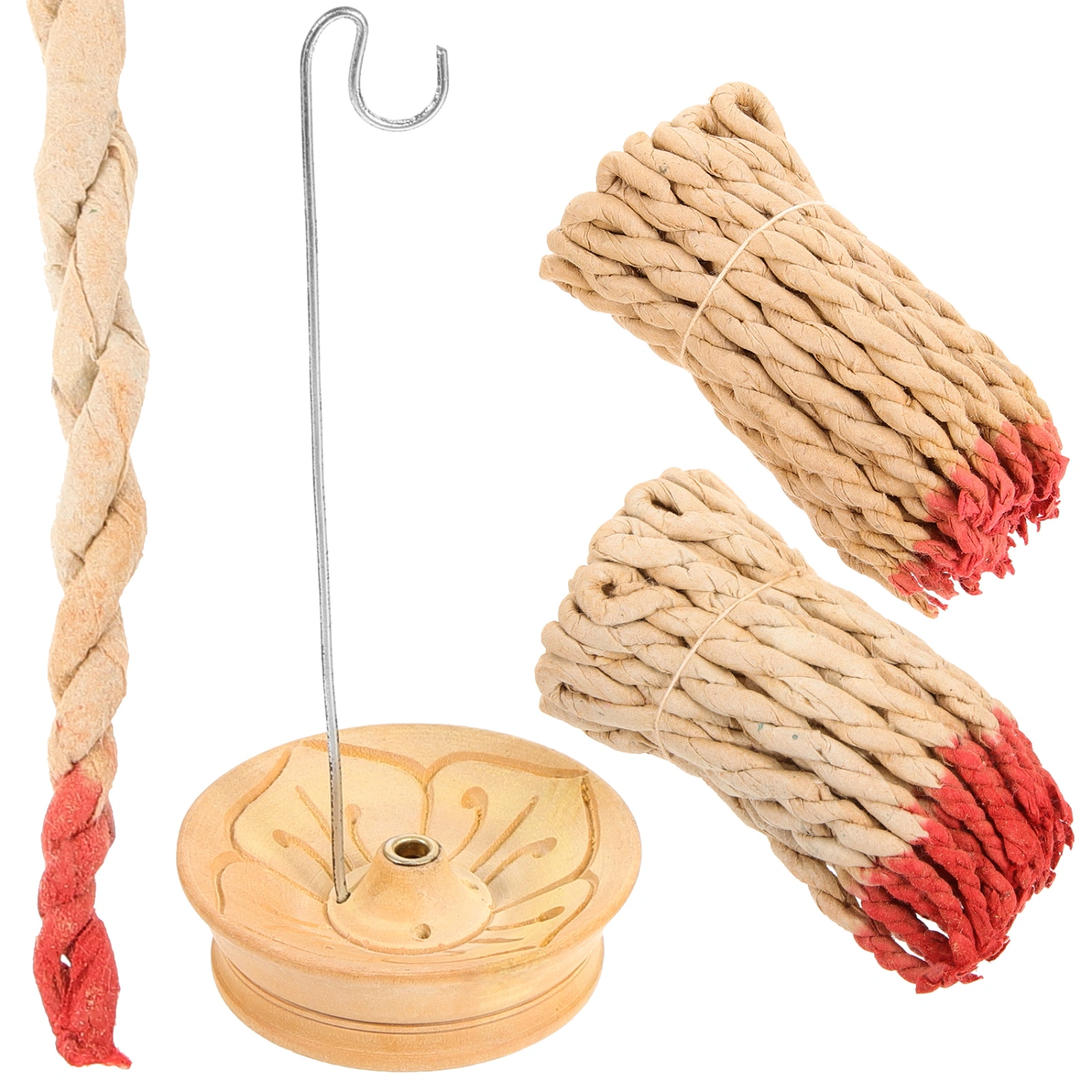 1 Set of Tibetan Rope Incenses Fragrance Incense Rope with Incense Rope Holder for Home Office